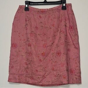 Ann Taylor Vintage Beaded Linen Skirt